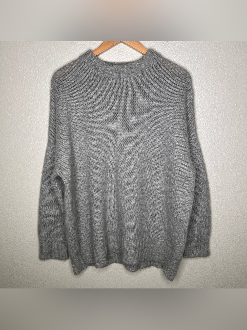 Jenni Kayne Alpaca Cocoon Crewneck grey extra small